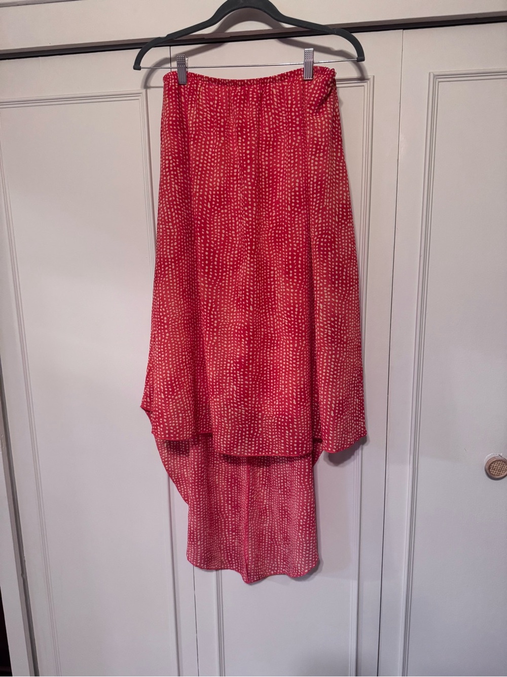 Everly Red High-Low Dot Print High-Low Dress